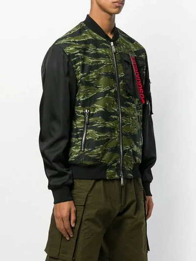 Shop Dsquared2 Camouflage Bomber Jacket In Black