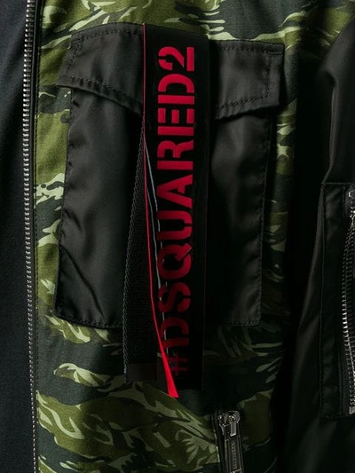 Shop Dsquared2 Camouflage Bomber Jacket In Black
