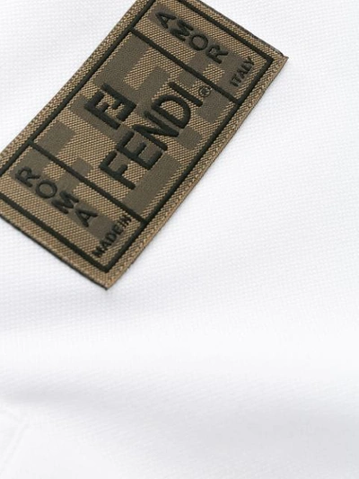 Shop Fendi Ff Patch Polo Shirt In F0znm White