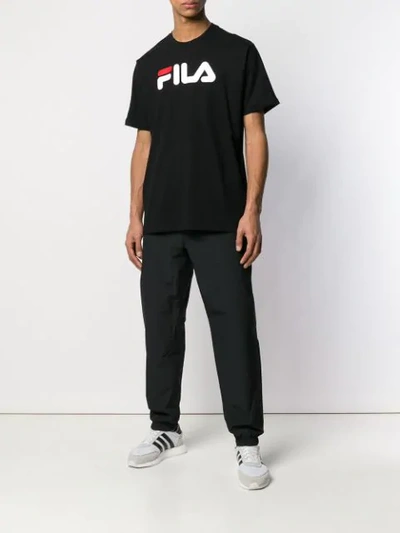 Shop Fila Logo T-shirt In Black