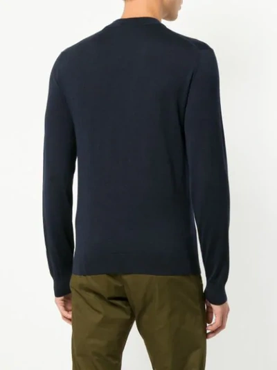 Shop Cerruti 1881 Long-sleeve Fitted Sweater In Blue