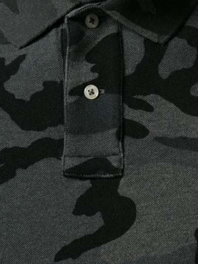 Shop Polo Ralph Lauren Camouflage Print Polo Shirt In Grey