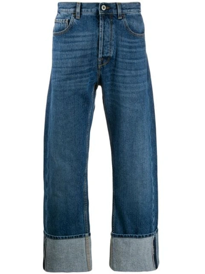 Shop Valentino Vltn Selvedge Baggy Jeans In Blue