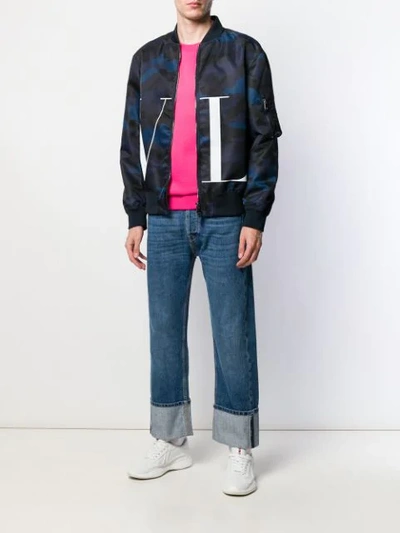 Shop Valentino Vltn Selvedge Baggy Jeans In Blue