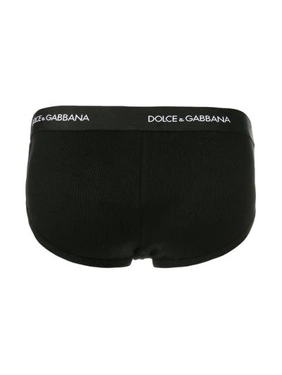 Shop Dolce & Gabbana Waistband Logo Briefs In Black