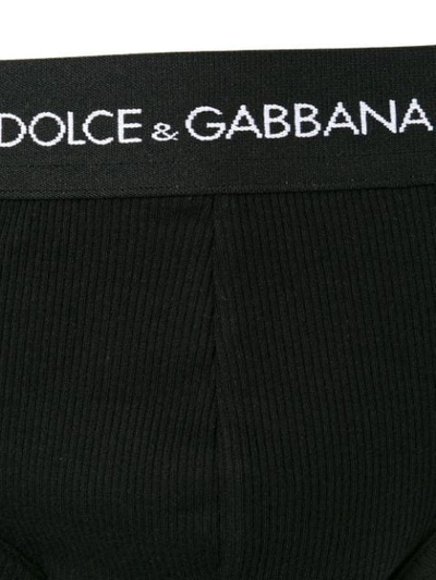 Shop Dolce & Gabbana Waistband Logo Briefs In Black