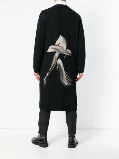 Shop Yohji Yamamoto Long Cardigan In Black