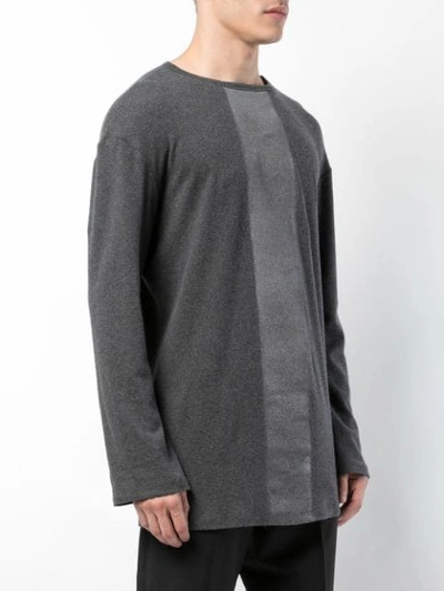 Shop Thamanyah Long Sleeved T-shirt In Grey