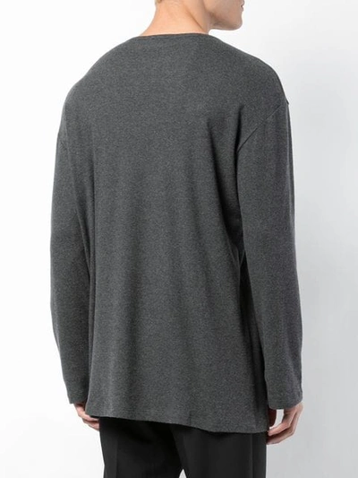 Shop Thamanyah Long Sleeved T-shirt In Grey