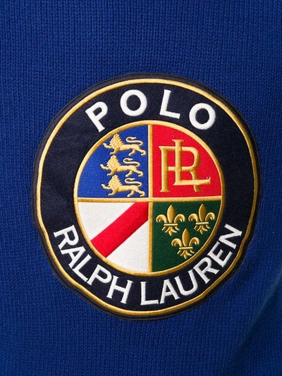 Shop Polo Ralph Lauren Logo Patch Sweater In Blue