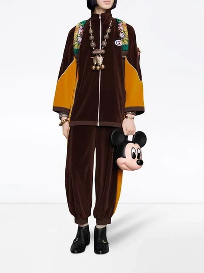 Shop Gucci Chenille Kimono Jacket In Brown