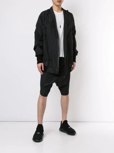 Shop Niløs Drop-crotch Shorts In Black