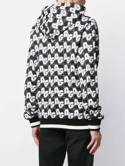 Shop Dolce & Gabbana D&g Print Hoodie In Black