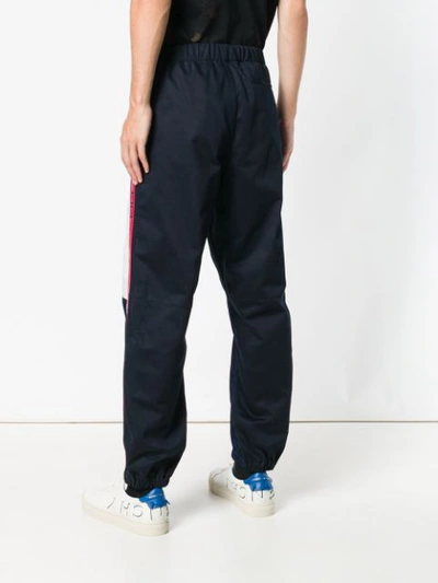 Shop Givenchy Contrast Panel Track Pants - Blue