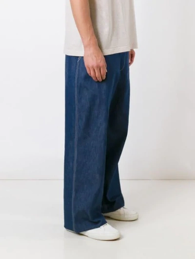 Shop E. Tautz 'field' Wide Leg Jeans In Blue
