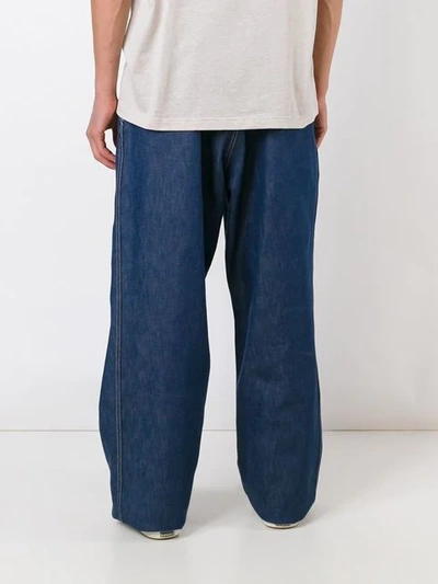 Shop E. Tautz 'field' Wide Leg Jeans In Blue