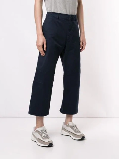 Shop N°21 Flared Cropped Trousers In Blue