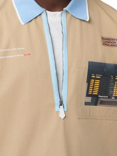 Shop Burberry Short-sleeve Montage Print Cotton Shirt In Neutrals