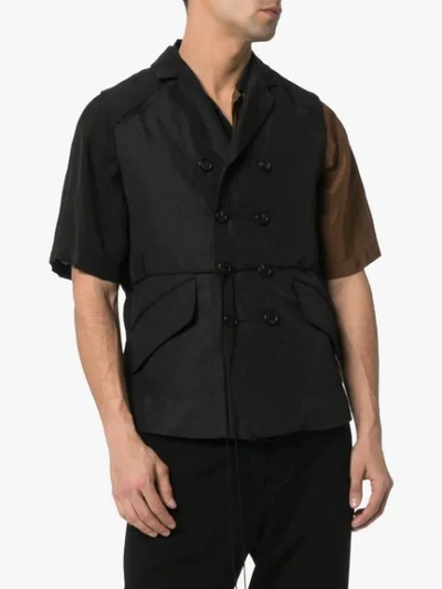 Shop Ann Demeulemeester Francis Patch Artwork Waistcoat In Black