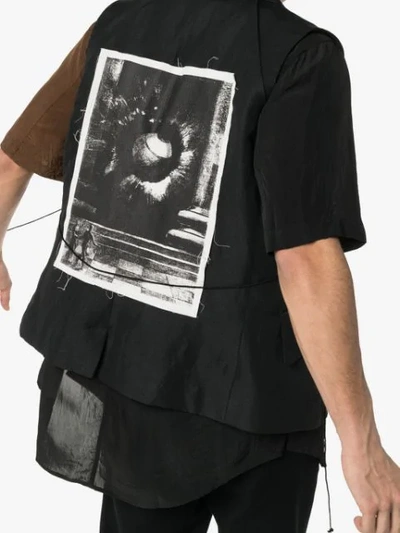 Shop Ann Demeulemeester Francis Patch Artwork Waistcoat In Black