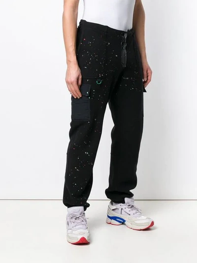 Shop Off-white Paint Splatter-effect Track Pants In Black