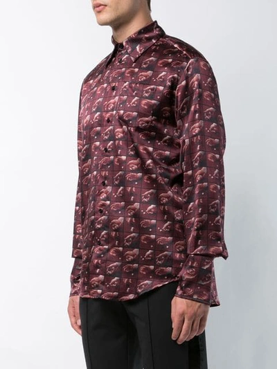 Shop Yang Li Hands Print Shirt In Red