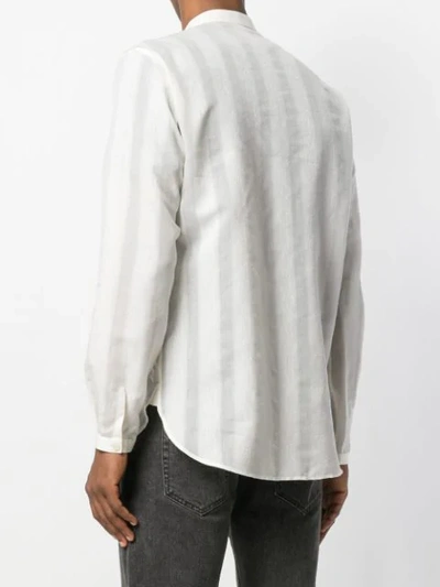Shop Saint Laurent Mandarin Collar Shirt In White