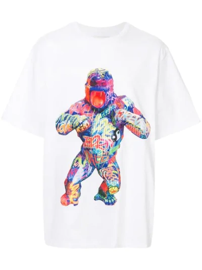 Shop Juunj Gorilla Print T-shirt In White