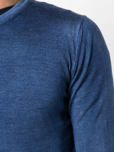Shop Altea Washed-effect Fitted Sweater In Blue
