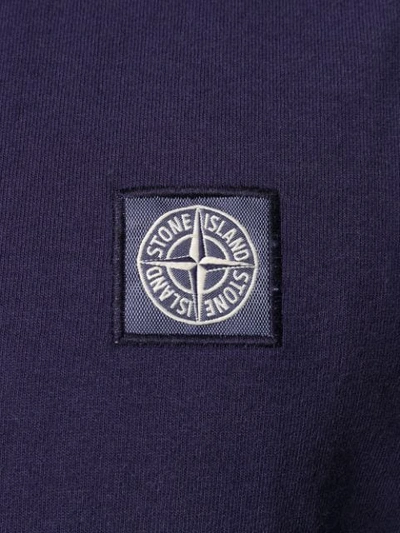 Shop Stone Island Compass Logo Patch Polo Shirt - Blue