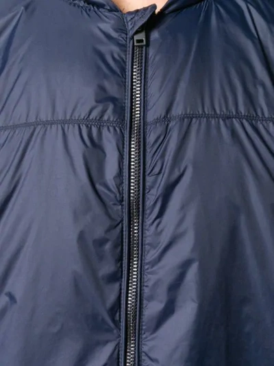 Shop Mauro Grifoni Zip Hooded Coat - Blue