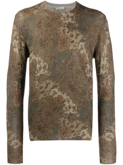 Shop Etro Patterned Jumper In Green