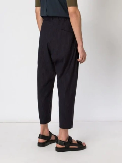 Shop Attachment Pinstriped Harem Trousers In Blue