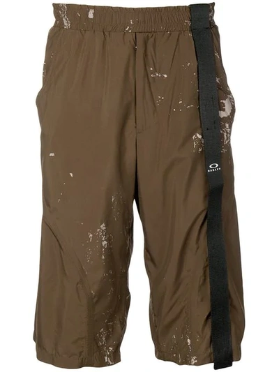 Shop Oakley By Samuel Ross Knee-high Cargo Shorts In Brown