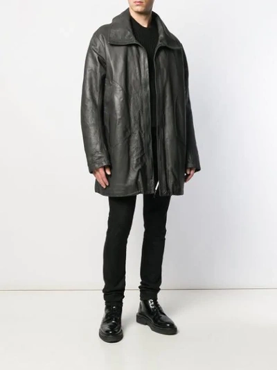 Shop Isaac Sellam Experience Oversized Detourne Jacket In Silver