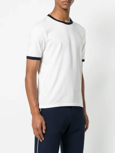 Shop Thom Browne Jersey Ringer T-shirt In White