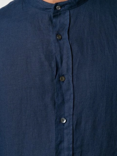 Shop Aspesi Mandarin Collar Shirt In Blue