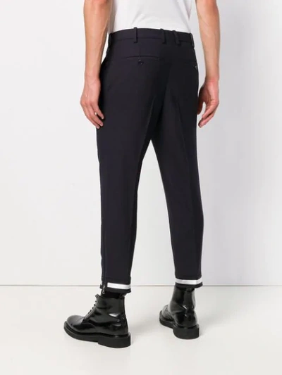 Shop Neil Barrett Cropped Tailored Trousers In Blue