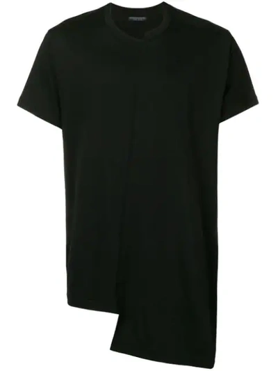 YOHJI YAMAMOTO ASYMMETRIC T-SHIRT - 黑色