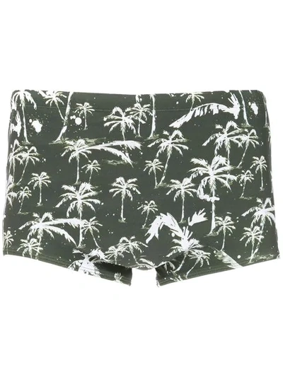 Shop Track & Field Printed Swimming Trunks In Green