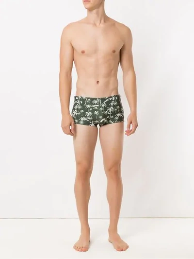 Shop Track & Field Printed Swimming Trunks In Green