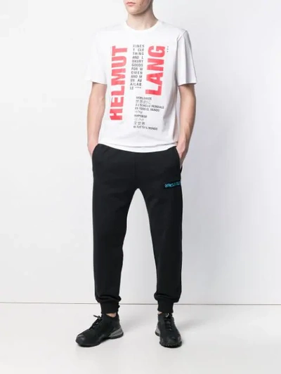 Shop Helmut Lang Logo Print T-shirt In White