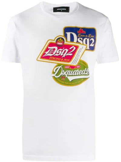 Shop Dsquared2 Logo Stamp Print T-shirt In White