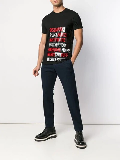 Shop Dsquared2 Slogan T-shirt In Black