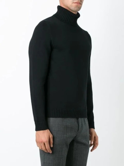 Shop Zanone Roll Neck Sweater In Black