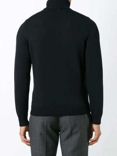 Shop Zanone Roll Neck Sweater In Black