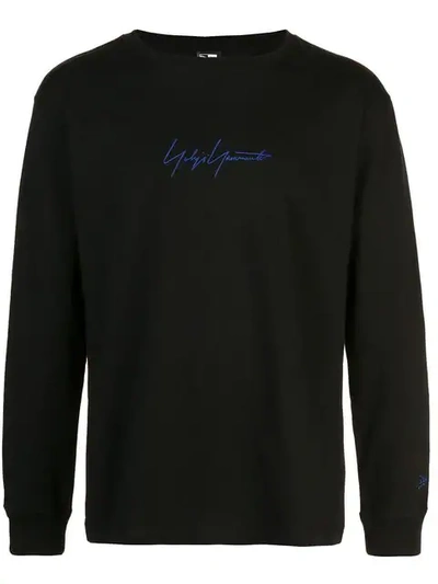 Shop Yohji Yamamoto Logo Print Sweatshirt In Black
