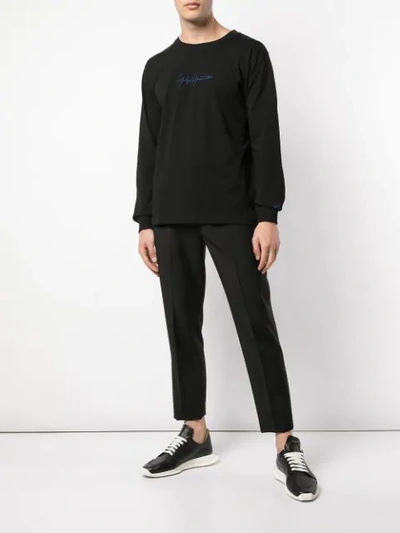 YOHJI YAMAMOTO LOGO PRINT SWEATSHIRT - 黑色