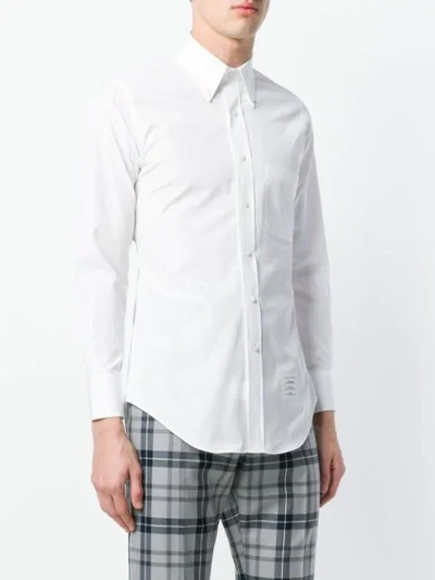 Shop Thom Browne Solid Poplin Dress Shirt In White