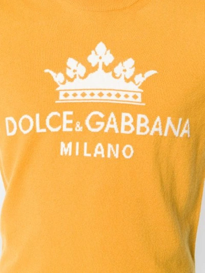 Shop Dolce & Gabbana Logo Knit Jumper In Orange